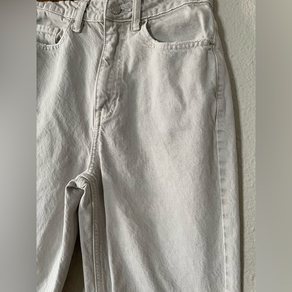 Pacsun 90s Boyfriend Jeans Women’s Size 24 Light Cream High Waist Grunge Ripped - Picture 6 of 16